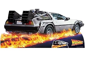 STAR CUTOUTS Delorean SC1574 - Sagoma in cartone a forma di auto da 240 km all'ora, perfetta per i fan del ritorno al futuro, idea regalo per compleanni, eventi, tinta unita
