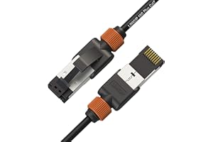 LINKUP - Certifié Versiv┃Câble Ethernet Cat7-90cm FT(Pack de 12) 10G Câbles Patch RJ45 S/FTP Double Blindage┃pour Routeur Panneau Commutation LAN Réseau Internet Jeu┃Très Haut Debit┃30AWG Noir