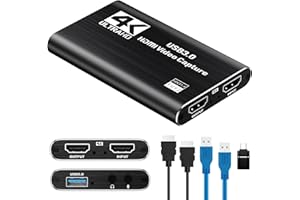 Papeaso 4K HDMI Capture Card, 1080P 60FPS USB 3.0 Videoaufnahmegerät für Streaming, kompatibel mit Switch, PS5, PS4, Xbox, Kamera, PC