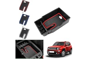 GAFAT J-eep Renegade 2015-2024 2025 Centre Console Storage Box, Renegade 2023 Armrest Organiser Tray, Centre Armrest Glove Box, Compatible with Jeep Renegade Accessories (Red)