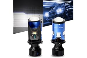 OPP ULITE H4 LED Headlight Bulbs 9003 Right Side Drive with Mini Projector Lens High Low Beam Solve Astigmatism Problem 70W 6000K 10000LM Plug Play H4 Led Headlights Conversion Kit Car Motorcycle-2PCS