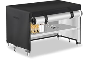 TOHONFOO Outdoor Prep Table Cover with Split Zipper - Waterproof Stainless Steel Metal Table Cover - Outdoor Dining Table Cover - Grill Table Cover - Grill Cart Cover - 60" L x 24" W x 35" H