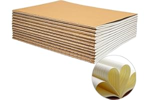 YBCPACK 12 Pack Lined Notebooks Kraft Brown Cover Journal Notebook for Students, Travelers, Office - Memo Diary Subject Notebooks - A5 Size, 8.26”x5.5”, 60 Lined Pages/30 Sheets
