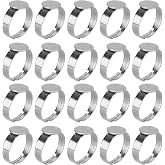 20pcs Stainless Steel Blank Rings Adjustable Base for DIY Jewelry Making Decoration