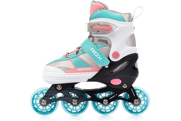Meteor® Patins à roulettes pour Enfants, Jeunes et Adultes - Idéal pour Les garçons et Les Filles - Taille Ajustable (ROX
