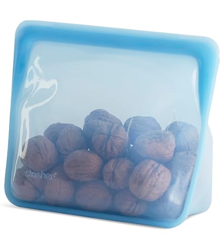 Stasher - Borsa in silicone per uso alimentare, riutilizzabile, verde