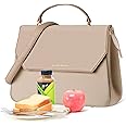 Vegan Leather Lunch Bag Women - Mothers Day Gifts Adult Modern Urban Style Stylish Vegan Leather Insulated Leakproof Lunch Box for Work - 2025 Newest Gifts for Women