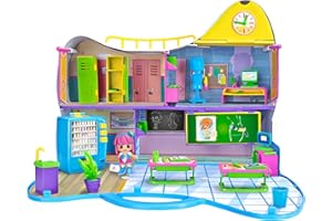Pinypon - Instituto Nueva York, Recrea Escenas de la Serie PINY, Clase de Instituto, Zona de Descanso y Despacho de la Directora con Accesorios, Forma de Maletín, Famosa (PNP03000)