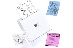 Phomemo M02 Pocket Printer Mini Bluetooth Thermal Printer Portable Photo Printer with USB Cable, Compatible with Android&IOS, for Study Note, DIY Painting, white