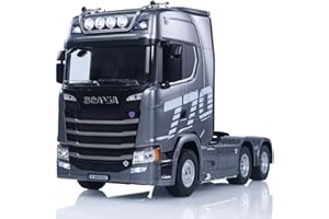 wheelfun 770S plastica 1/18 RC trattore camion modello finito RTR 7.4V batteria radio 19CH effetti sonori luce telecomando modello auto camion (grigio)