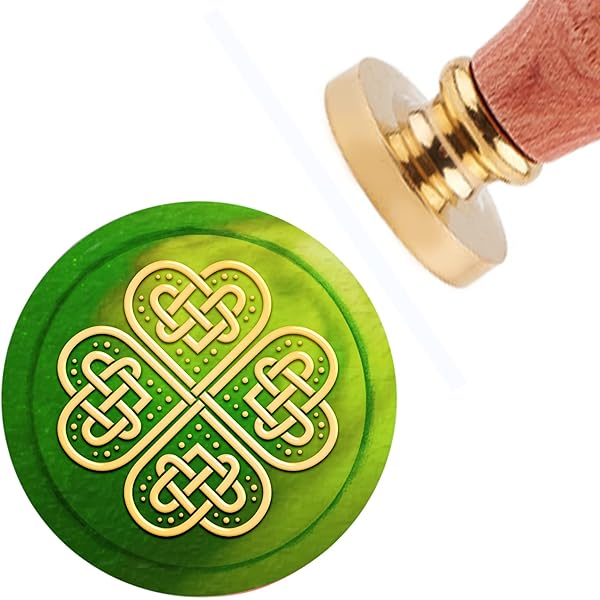 CRASPIRE Vintage Wax Seal Stamp Kit - Traditional Irish Claddagh 25mm Brass Head With Wooden Handle