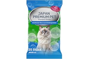Japan Premium Pet Hunde und Katzen Handtuch, Reinigungstücher Hund und Katzen, Pflegetücher für Hunde und Katzen (Honigextrakt, für Katzen, 25 St.)