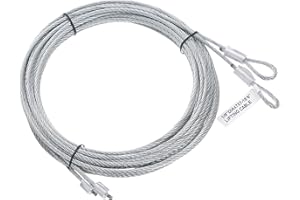 sourcing map 2 Unidades Cable para Puerta de Garaje de 4.5 Metros (15.6 Pies), 3 mm de Diámetro, Cable de Alambre de Resorte de Torsión, Cable de Acero Galvanizado para Colgar