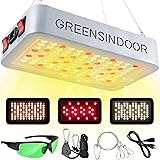 GREENSINDOOR 600W LED Pflanzenlampe mit Veg/Bloom Schalter, Vollspektrum LED Grow Light Pflanzenlicht mit Daisy Chain Funktio