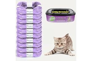 TIOODRE Lot de 10 Recharges De Litière pour Chat 4,6 M Violet Recharge pour Chat Compatible avec Litter Genie Compatible avec La Poubelle litterlocker