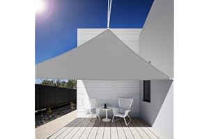 FTSMTK Sonnensegel Dreieckig, 3x3x3m, Sonnenschutz Wasserdicht Windschutz UV Schutz 99% Sunsegel mit Ösen Schnelle Wärmeableitung Hohen Zugkräften Standhalten Maschinenwäsche für Balkon Terrasse Garten
