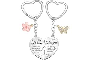 YISCOKO Gifts for Mum,Gifts for Daughter-Heart Matching Keyring Keychain Set Mum Gifts-Perfect for Mum Birthday Gifts,Mother's Day Gift-Christmas Gifts for Women.