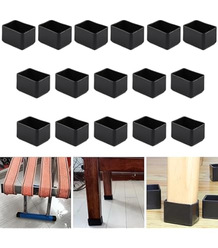 Lot De 12 Protège-pieds Rectangulaires Pour Table Ou Chaise - Noir, 15 X 30 Mm. | Leroy Merlin