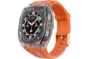 Delidigi Rugged Strap with Clear Case Compatible with Samsung Galaxy Watch Ultra 47mm, Sport Galaxy Watch Ultra Band with Protective Bumper Cover for Men Women