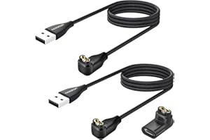 aceyoon 1M Ladekabel für Garmin Fenix 7 6 5 4 3, 2 Stück Winkel Ladekabel Ladegerät für Garmin ForeAthlete 245 745 935 945, Approach S10 S12 S60 S62