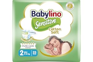 Babylino Sensitive Pieluchy Niemowlęta Rozmiar 2, Mini (3-6kg), 23 Jednostki