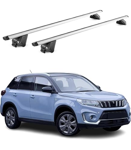 Barres De Toit Porte-bagages Pour Suzuki Vitara 2015-2025 - Modèle Hook, Aluminium Noir - 2 Barres - Charge Max 75 Kg - Montage Facile