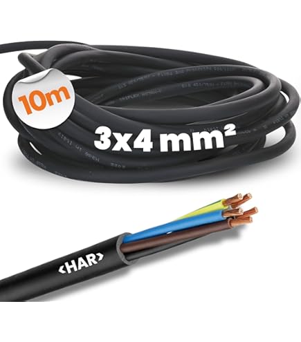 MAS Premium Aardkabel Duits merk-elektrokabel Ring voor aanleg in de grond en buitengebied Standaard krachtstroomkabel (NYY-J 5 x 2,5 mm², 25 m