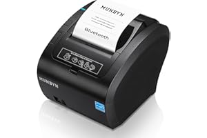 MUNBYN Impresora de Tickets Bluetooth, Impresora Termica Mfi, Puertos USB/LAN/Serial, Compatible con iOS, Android, MacOS, Windows, Linux, Chrome, con Tapa oleófuga y antisalpicaduras