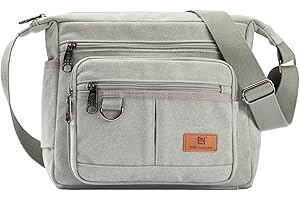 W&G TRAVELER Blokująca Rfid torba listonoszka Crossbody z uchwytami na butelki z wodą, 13-calowa torebka na ramię na laptopa, aktówka portmonetka z wbudowanym portfelem, wiele kieszeni