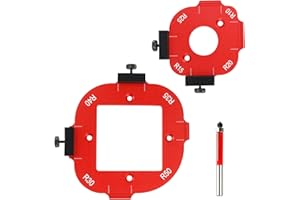 BTIUGYI 2 Pezzi Sagome per Router a Raggio D'angolo R10-R50 per Router, 4 in 1 Dima Rapida a Raggio di Router, Sagoma per Router con Fresa a Fessura per la Lavorazione del Legno DIY