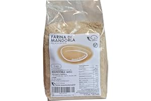 MANDORLE MELI Farina di Mandorle Siciliane - Fonte di Vitamine e Fibre - Ottima per Preparazione di Dolci e Senza Glutine (Pelata Siciliana, 1kg)