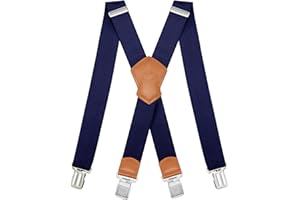 Dresime Tirantes Hombre para pantalones con 4 clips Extra Fuerte Metalicos X Forma Ancho 4 cm Tirantes Elásticas Longitud Adjustable Para Hombre y Mujer