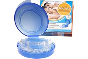 The Original Acusnore Anti Snore 6 Spring Mouth Piece Guard with Anti Bacterial Storage Case Included- Immediate Relief from Apnea, Snoring, Heaving Breathing & Grinding Teeth- Patented Design