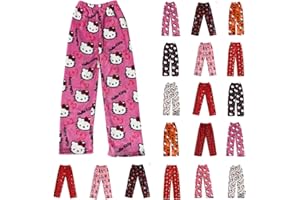CHNNAMZU Pantalon Pyjama Femme Homme Enfant - Flanelle Bas de Pyjama Polaire Chaud Doux et Confort Anime Cartoon Y2K Kawaii Décontracté la Maison Loungewear Pants Vêtements de Nuit Pantalons de Pyjamas