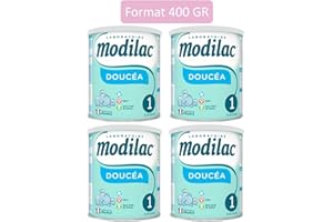 Modilac - Lait Infantile en Poudre Doucéa 1 - Riche en DHA - Convient en Relais de l'Allaitement Maternel - Fabriqué en France, Sans Huile de Palme - 1er Age, De 0 à 6 Mois - Lot de 4x400g