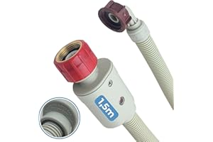 ‎LICHTBLAU LICHTBLAU Aquastop Schlauch Größe 1,5m 2796 Anschluss Waschmaschine Geschirrspüler I 3/4 Zoll Winkel/Gerade inkl. Sicherheitsventil und Schmutzsieb I Zulaufschlauch universell verwendbar