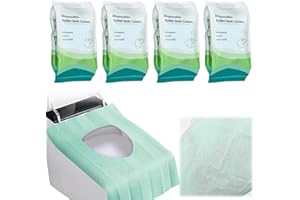UHETLET 40 Stück Toilette Auflage Toilettenauflage einweg wc Papiersitze Toiletten Auflage Toilettensitzbezüge Papier Toilettenschutz wc Auflage Sitzauflage für Unterwegs Reisen öffentliche Toiletten