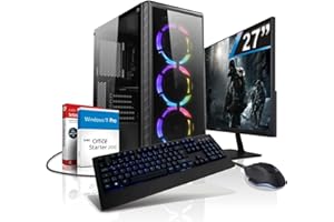 SHINOBEE Komplett PC 4K RTX Intel i7 8-Thread Raytracing Ultra Gaming Computer mit 3 Jahren Garantie! | i7 3770 8-Thread CPU | 32GB | Geforce RTX 3050 8GB DDR6 | 1TB SSD | 27-Zoll | Windows 11 | WLAN | 7207