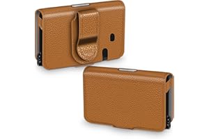 MEDMAX Étui de Protection pour Tandem T:Slim X2 / T:Slim Insulin Pumps, Étui en Cuir PU, Coque de Transport Léger Case avec Clip pour Diabétiques (Brun)