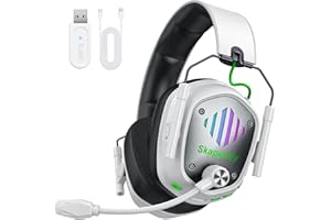 SKAPENDY Wireless Gaming Headset for PS5, PS4, PC, Switch- 2.4GHz Gaming Headphones with ENC Noise Cancelling Mic, Stereo Sound, 20ms Latency, 50Hrs Battery for Laptop, Mobile, Mac