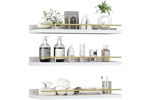 ZVZM Floating Shelves Wall Mounted Shelf, 3 Set Wood shelves for wall, Picture Ledge Display Racks Spice Racks Decorative Wooden Wall Shelves For Bathroom Living Room Kitchen Home Office.