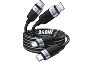 Rocoren Kabel USB C na USB C 240W [2M, 2 Sztuki],PD 3.0 Typu C Szybkie Ładowanie, nylonowy pleciony kabel USB C do iPhone 16 15 Pro Max, Samsung Galaxy S25, S24, S23, Ultra Pixel 7
