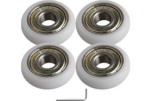BQLZR 8 x 27,5 x 8 mm Blanc Plastique Roulement en acier à roulement à billes Guide Poulie Rouleau ronde de roue jusqu'à 83 kg Lot de 4