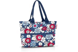 Reisenthel shopper e1 - borsa di grande capacità in tessuto poliestere di alta qualità, Couleur:florist indigo