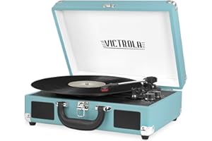 it.Innovative Technology Victrola Vintage Tourne-Disque Bluetooth 3 Vitesses avec Haut-parleurs Noir