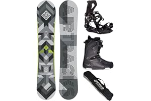 AIRTRACKS Snowboard Set (Paquete Completo) Tabla Cubo Extra Wide (Hombre)+Fijaciones Master+Botas+SB Bolsa Nuevo 155 159 161 165 168 171