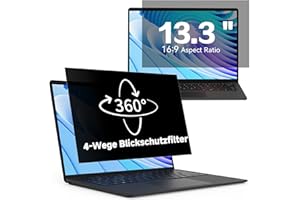 ‎PROTESCREEN Protescreen 360° Laptop Sichtschutz 13.3 Zoll, Anti Blaulicht Blendschutz Displayschutz, 4 Wege Blickschutzfolie Seitenverhältnis 16:9, Sichtschutzfilter für Lenovo/HP/Dell/Acer/Samsung/Asus/Toshiba