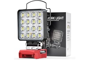 Ecarke Cordless LED Work Light: 48W/4800LM, 6500K Colour Temperature, Portable Flashlight for Mil-waukee 18V Battery, Type-C & USB Charging - Ideal for Camping, Hiking & Construction Sites(No Battery)