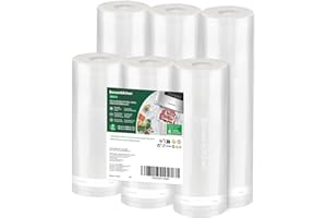 Bonsenkitchen Sacs Sous Vide Alimentaire, 3 rouleaux 28 x 600 cm + 3 rouleaux 20 x 600 cm, pour Machine Sous Vide des Aliments et la Cuisson, Sans BPA, VB3211
