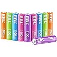 EBL AAA 1100mAh Ni-Mh Rechargeable Batteries, 10 Pack AAA Batteries with Storage Cases